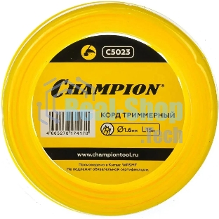 Леска для садовых триммеров Champion C5023 d=1.6мм L=15м