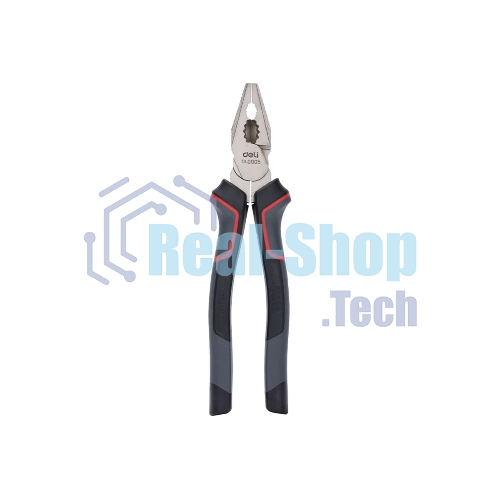 Комбинированные плоскогубцы Deli DL0005 200 мм, Cr-V, эксцентриковый шарнир, антикоррозийное покрытие, трехкомпонентная прорезиненная рукоять