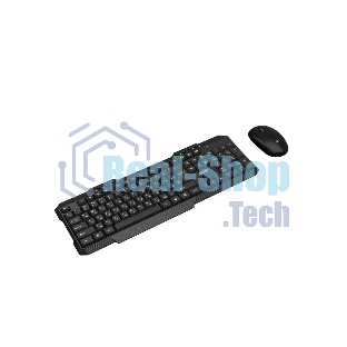 Комплект клавиатура и мышь ABR KW807 черный, интерфейс USB, беспроводной, 2.4G, RU/EN
