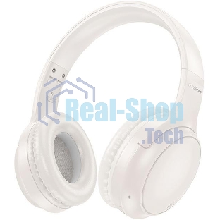 Беспроводные/проводные наушники Borofone BO29 Milky белый, накладные, Bluetooth 5.3 + проводной, складная конструкция, микрофон, до 20 ч