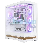 Компьютерный корпус ZALMAN P40 NAMU, ATX, белый, WINDOW, WOODEN ELEMENTS, 2xCombo(2.5” or 3.5”), 1xUSB TYPE-C, 2xUSB 3.0, SIDE 3x120мм ARGB, REAR 1x120мм ARGB