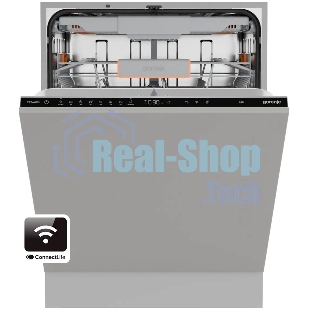 Посудомоечная машина встраиваемая Gorenje GV673B65 16 комплектов, 3 корзины, инверторный мотор, отсрочка старта, Wi-Fi управление, сенсорное управление, полный AquaStop, сенсор уровня воды, энергоэффективность А+++, уровень шума 42 дБ, белый