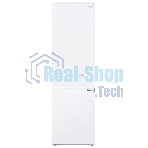 Встраиваемый холодильник HOMSair FB177SW Inverter белый, двухкамерный, 195/75л, морозилка снизу, капельная система