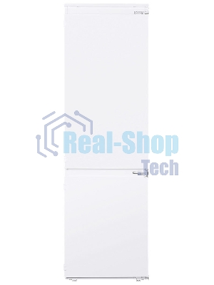 Встраиваемый холодильник HOMSair FB177SW Inverter белый, двухкамерный, 195/75л, морозилка снизу, капельная система