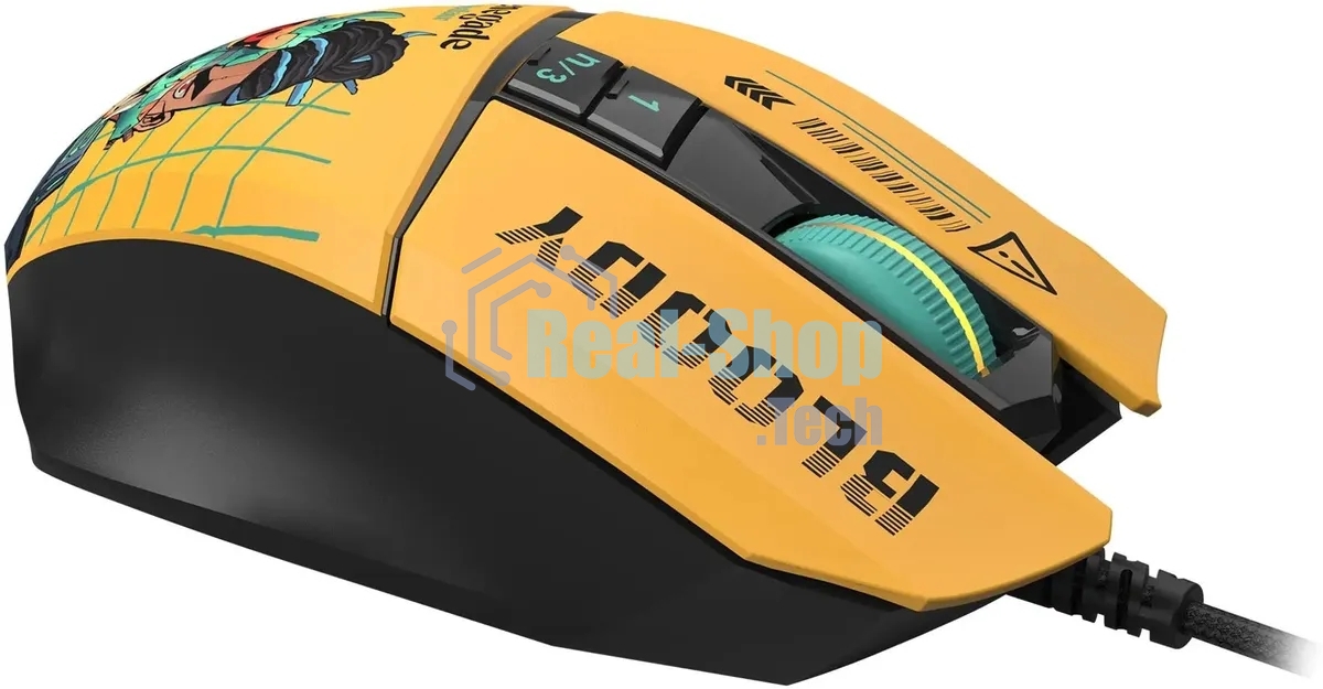 Мышь проводная A4Tech Bloody W63 Max Renegade желтый, 12000 dpi, USB, кнопки - 7