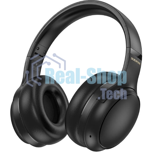Беспроводные/проводные наушники Borofone BO29 Plus Alegre черный, накладные, Bluetooth 5.3 + проводной, складная конструкция, микрофон, до 30 ч