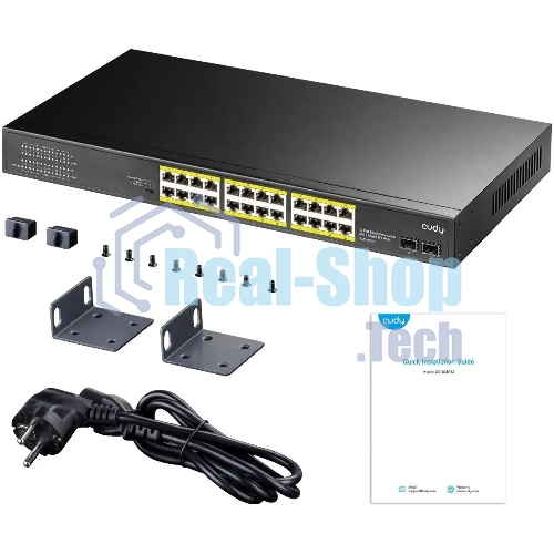 Коммутатор Cudy GS1028PS2, 24×1 Гбит/с, 2×1 Гбит/с SFP