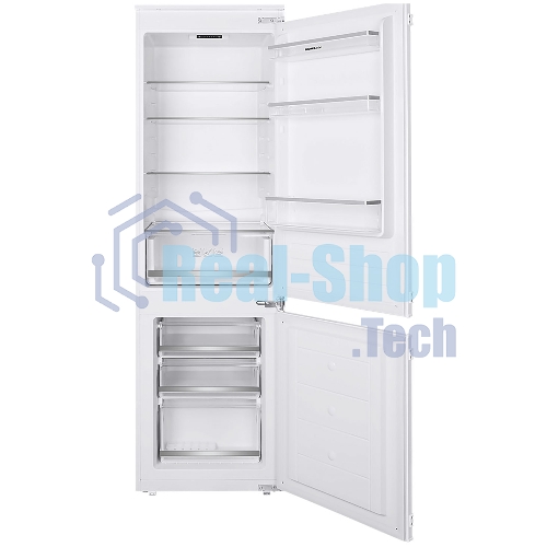 Встраиваемый холодильник HOMSair FB177SW Inverter белый, двухкамерный, 195/75л, морозилка снизу, капельная система