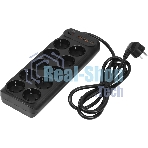 Сетевой фильтр Powercom SP-10 USB2A1СB 1.8 м 1.8м (10 розеток) черный, коробка