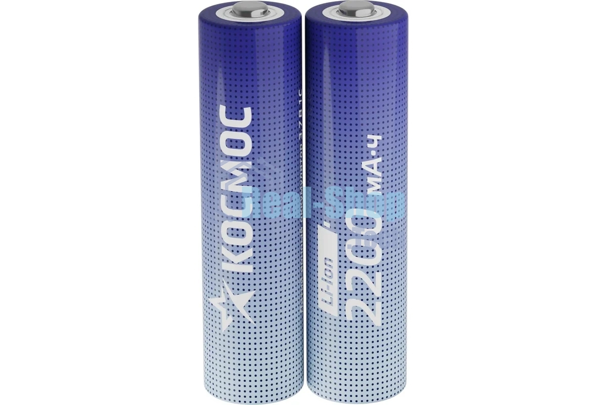 Аккумулятор 18650 Li-ion 2200мА.ч без защиты (уп.2шт) КОСМОС KOC18650Li-ion22US2