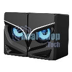 Акустическая система 2.0 Qumo Rage AS005, 10 ВТ, объемное звучание, синяя подсветка (отключаемая), USB/Jack 3,5мм