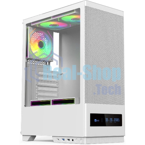 Компьютерный корпус ACD Citadel 108DW ATX, Type-C + 2 X USB ports + HD audio combo, Mesh, TG, белый