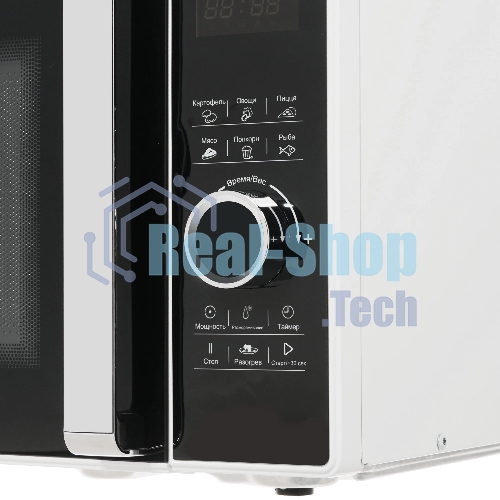 Микроволновая печь Pioneer MW356S белый, 23 л, 800 Вт, переключатели - сенсор, поворотный механизм
