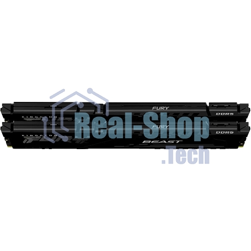 Оперативная память Kingston Fury Beast, DDR5, 32GB (2x16GB), 5600MHz, CL36, DIMM, с радиаторами, черный