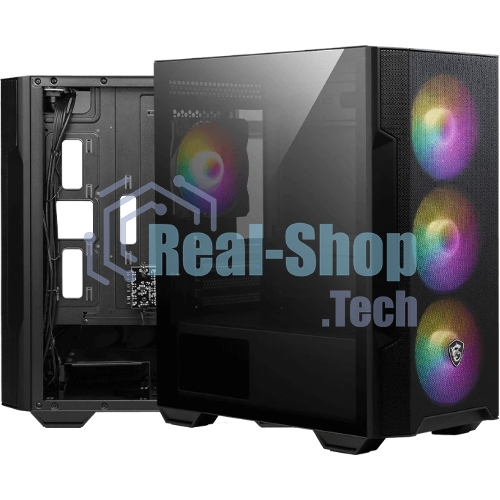 Компьютерный корпус MSI MAG FORGE M100R 1xUSB 3.0, 2xUSB 2.0, 4x120мм ARGB Fan, ARGB Control Board, Tempered Glass Window, Brown Box (932220)