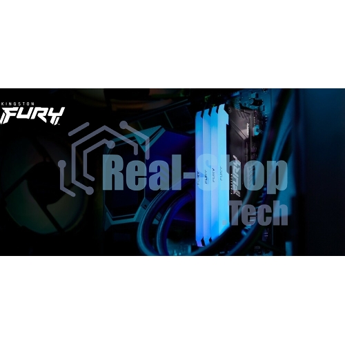 Оперативная память Kingston Fury Beast, DDR4, 32GB (2x16GB), 3600MHz, CL18, DIMM, с радиатором, RGB, черный