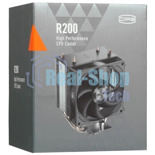 Кулер для процессора PCCooler R200 S115X/1200/1700/AM4/AM5 (TDP 110W, 90мм Non LED Fan, 2 тепловые трубки 6мм, 2200RPM, 28,3dBa)