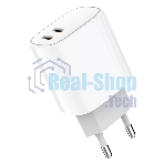 Сетевое зарядное устройство Rexant с двумя портами USB-C + USB-C, 20 Вт