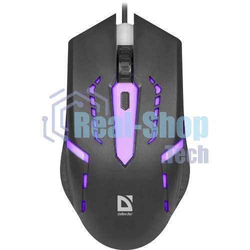 Мышь проводная Defender Hit MB-601 черный, 1200 dpi, USB, кнопки - 4
