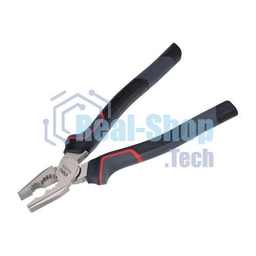 Комбинированные плоскогубцы Deli DL0005 200 мм, Cr-V, эксцентриковый шарнир, антикоррозийное покрытие, трехкомпонентная прорезиненная рукоять