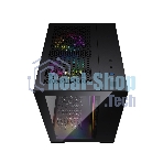 Компьютерный корпус Powercase Vision Micro, Black, Tempered Glass, 4х 120мм 5-color fan, черный, mATX (CVBM-L4)