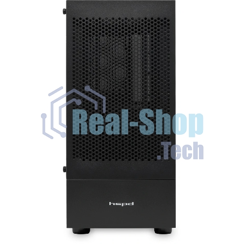 Компьютерный корпус без блока питания Case HSPD M540, Mesh Mid Tower, черный, TG, 0.45 SPCC, no fans, ATX, mATX, mITX, 160/300/150мм, 2x2.5