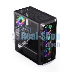 Компьютерный корпус ABR Quantum черный (1хUSB Type-C, 2хUSB 2.0, HD Audio, 4xRGb Fan, ATX, E-ATX)