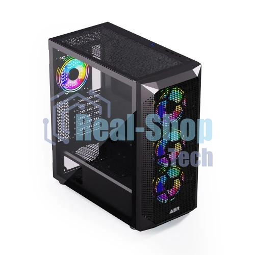 Компьютерный корпус ABR Quantum черный (1хUSB Type-C, 2хUSB 2.0, HD Audio, 4xRGb Fan, ATX, E-ATX)