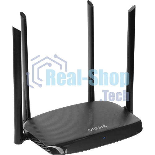 Роутер беспроводной Digma DWR-AC1202 AC1200 10/100/1000BASE-TX черный