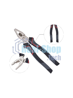 Комбинированные плоскогубцы Deli DL0005 200 мм, Cr-V, эксцентриковый шарнир, антикоррозийное покрытие, трехкомпонентная прорезиненная рукоять