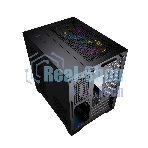 Компьютерный корпус Powercase Vision Micro, Black, Tempered Glass, 4х 120мм 5-color fan, черный, mATX (CVBM-L4)
