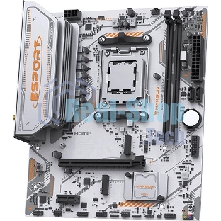 Материнская плата Maxsun MS-eSport B850M WIFI ICE, AM5, AMD B850, 2xDDR5, 2xSATA, 2xM.2, 1xPCIe 5.0 x16, 1xPCIe 3.0 x1, 1xHDMI 1.4, 1xDP, 1xRJ45, Wi-Fi 6, Bluetooth 5.2, 4xUSB-A 5Gbps, 2xUSB-A 2.0, 3x3.5 мм, 7.1, mATX