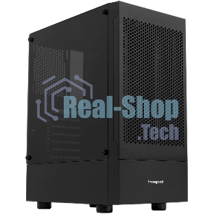 Компьютерный корпус без блока питания Case HSPD M540, Mesh Mid Tower, черный, TG, 0.45 SPCC, no fans, ATX, mATX, mITX, 160/300/150мм, 2x2.5