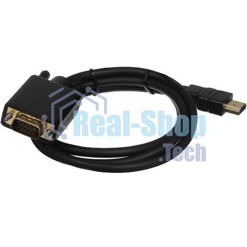 Кабель GoPower HDMI (m)-VGA (m) 1м черный Premium Zip-Lock c подвесом (1/200)