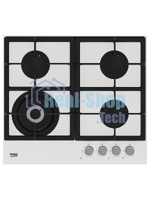 Газовая варочная поверхность Beko HILW64225SW, 4 конфорки, закаленное стекло, 9500 Вт