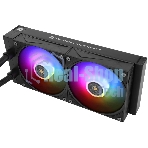 Водяное охлаждение для процессора Thermalright Grand Vision 240 (240mm, LED, Black, ARGB/Fans: 2x120mm, 80.45CFM, 29.4dBA, 2150RPM/Pump height 72.5mm, 6400RPM, Rad thickness 27mm/S: 1700, 1200, 1851, 115X, 2011, 2066, AM5, AM4)