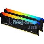 Оперативная память Kingston Fury Beast, DDR4, 32GB (2x16GB), 3600MHz, CL18, DIMM, с радиатором, RGB, черный