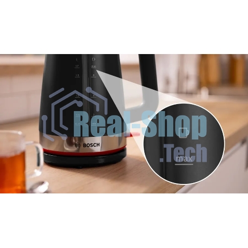Чайник электрический Bosch TWK4M223 1.7 л, черный корпус: пластик