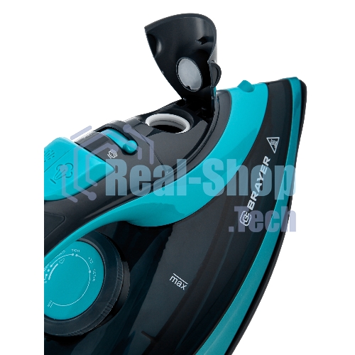 Утюг BRAYER BR4019 голубой/черный, 2400 Вт, 25 г/мин, 140 г/мин, 320 мл
