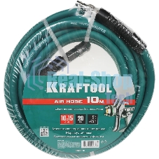 Воздушный шланг KRAFTOOL с фитингами рапид 10 м, 10х15 мм, 20 бар