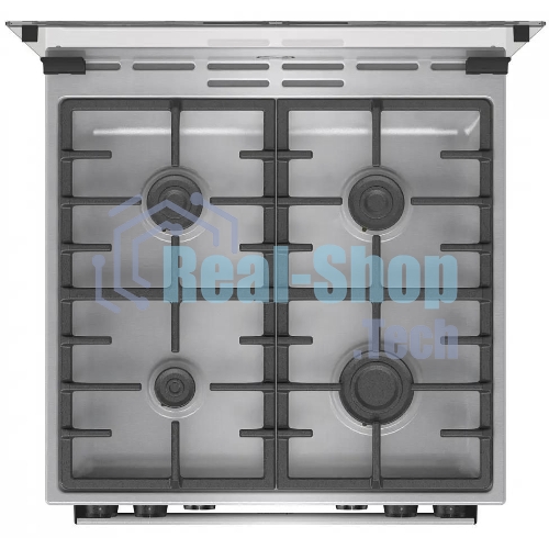 Плита комбинированная Gorenje GKS6C72XF серебристый, конфорок 4 газовых, духовка 71 л, 60 см x 85 см x 60 см