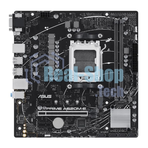Материнская плата ASUS PRIME A620M-E-CSM, AM5, AMD A620, 2xDDR5, 4xSATA, 1xM.2, 1xPCI-E 4.0 x16, 1xPCI-E x1, 1xDisplayPort, 1xHDMI, 1xVGA, 1x 1Gb LAN, 4xUSB-A 3.2 Gen 1, 4xUSB-A 2.0, 3x3.5 мм, 7.1, Micro-ATX