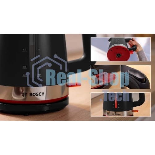 Чайник электрический Bosch TWK4M223 1.7 л, черный корпус: пластик