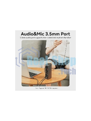 Док-станция Vention TPJH0-EU, USB Type-C, HDMI/VGA/USB/RJ45/SD/3.5мм/PD/DC, USB Type-C