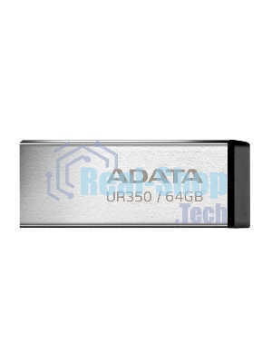 Флешка USB ADATA UR350 (UR350-64G-RSR/BK), 64Gb, USB 3.2, R/W 100/15, серебристый/черный