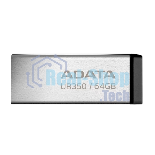 Флешка USB ADATA UR350 (UR350-64G-RSR/BK), 64Gb, USB 3.2, R/W 100/15, серебристый/черный