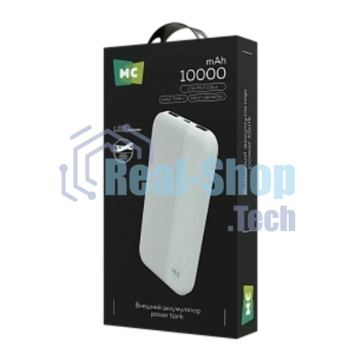Портативный аккумулятор MORE CHOICE (4620202552907) PB25-10 белый - 10000mAh 2USB
