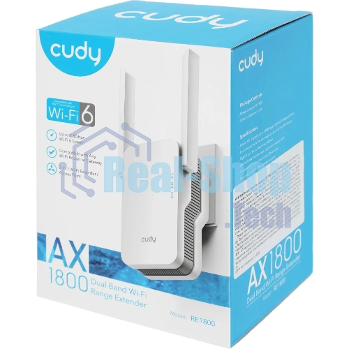 Повторитель беспроводного сигнала Cudy RE1800 AX1800 10/100/1000BASE-TX/Wi-Fi белый