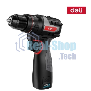 Дрель-шуруповерт Deli DE-CZ16-1D2, 16 В, 2 Ач, 45 Нм, бесщеточный, ударный