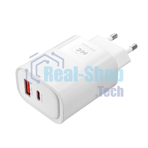 Сетевое зарядное устройство MORE CHOICE NC81i СЗУ 1USB+1Type-C 3.0A PD 20W+ QC3.0, белый